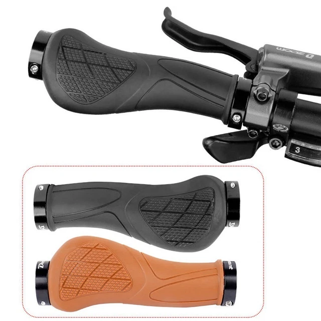 Poignées Vélo Ergonomiques – Larges, Caoutchouc, Grips Alu, 2 Pièces