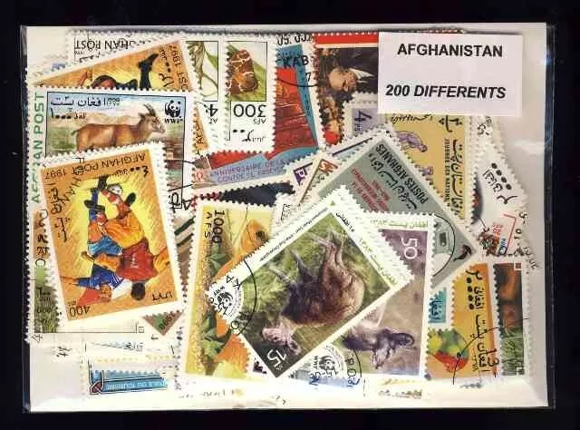 Afghanistan 200 Briefmarken Unterschiedliche Entwertet Verwendet