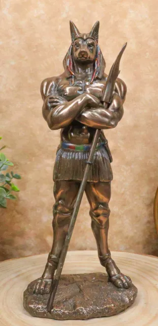 Egyptian God Anubis Statue Deity Jackal Figurine 11" Height Bronze Finish Statue