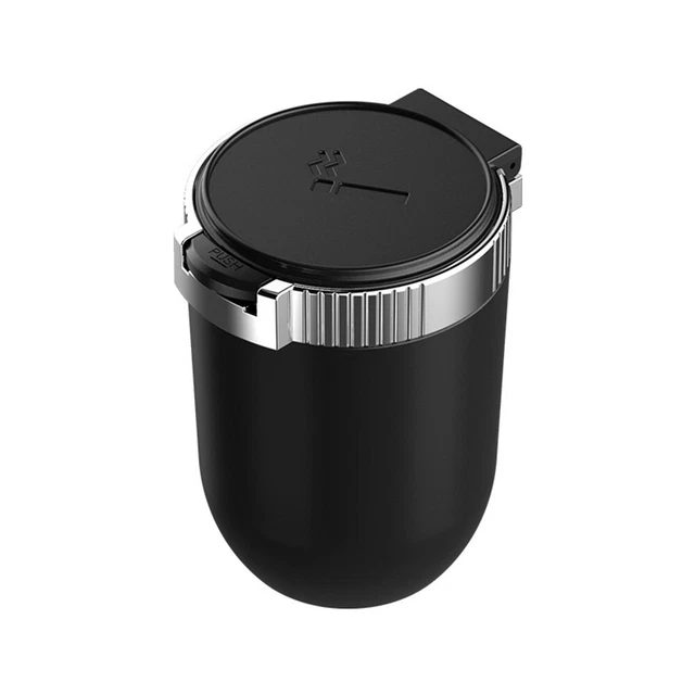 Car Ash Holder Portable Ashtray Mini Trash Can W/Lid Blue Led Light Universal