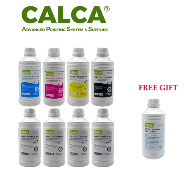 CALCA  Direct to Transfer Film Ink Bundle (1L of Each CMYK+ 4L of White)