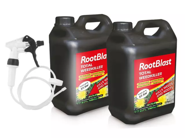Total Glyphosate Weedkiller 2 x 2.5L Ready to use Long hose trigger Rootblast