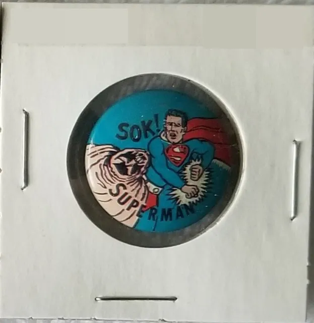 1966 Superman Pinback Button Superman SOK! - N.P.P.-SUP-181 NM Condition