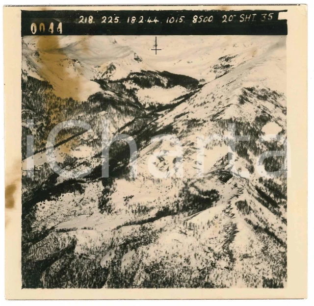 Febbraio 1944 WW2 ITALIA - ALPI - Fotografia AEREA militare 14x14 cm (14)