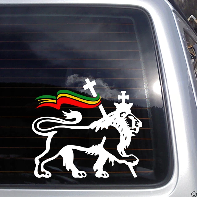 Lion of Judah with Rasta Flag Vinyl Decal reggae ska Bob Marley car sticker K157