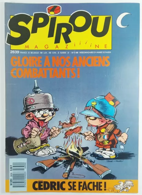 Spirou Magazine N°2639 Gloire à nos Anciens Combattants Novembre 1988