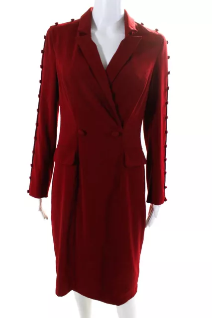 Badgley Mischka Womens Red Burgundy V-Neck Sheath Size 12 13123410