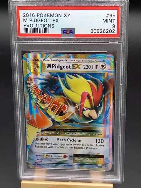 PSA 9 Carte Pokemon M PIDGEOT / ROUCARNAGE 65/108 Mega EX XY12 ENGLISH