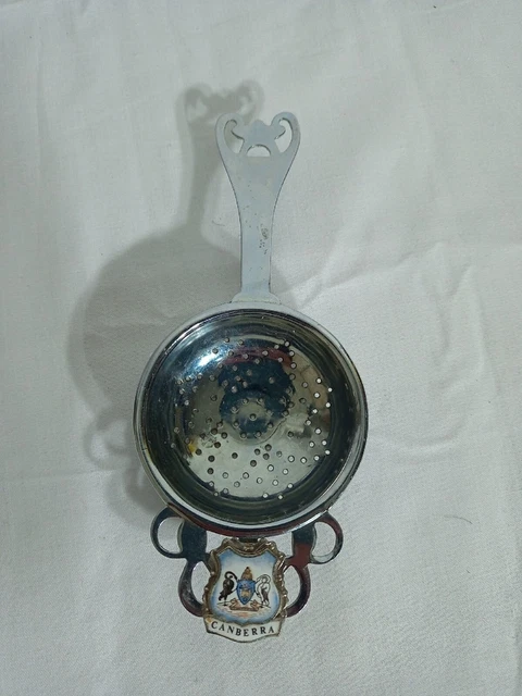 Canberra  Australia Vintage Tea Strainer Souvenir Silver  Collectors