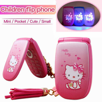 Carino Adorabile Cartone Animato Hello Kitty telefono per Bambini Mini Ragazze Sbloccato Telefono FLIP 2G