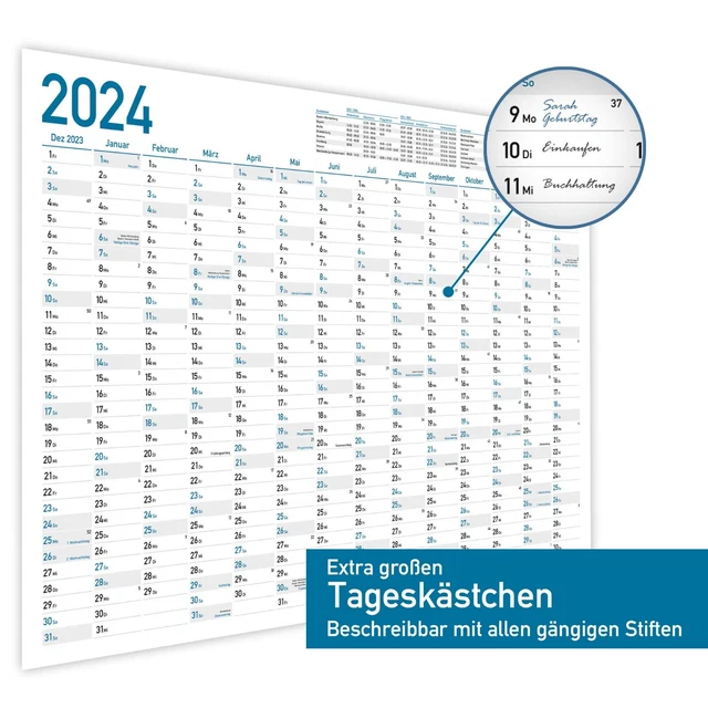 XXL WANDKALENDER WAND Jahreskalender Jahresplaner Wandplaner groß gross