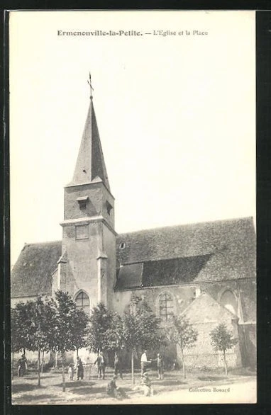 CPA Ermenonville-la-Petite, L´Eglise et la Place 1906