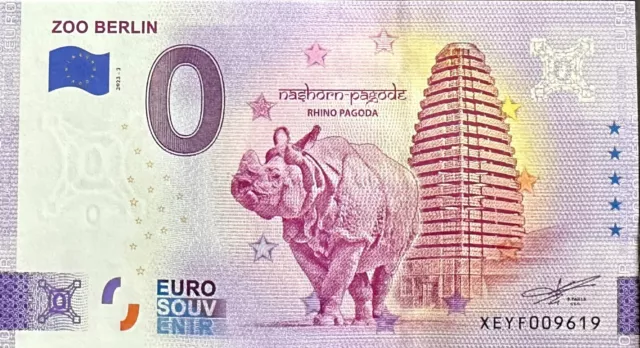 Billet 0 Euro  Zoo Berlin Rhiniceros Allemagne  2023 Numero  Divers