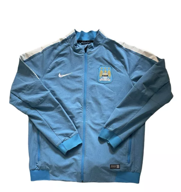 Mens Manchester City Nike Full Zip Long Sleeved Jacket Size Large. 2015-2016.