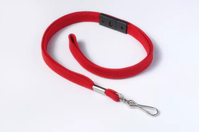 12mm plain breakaway lanyard with metal swivel hook - RED