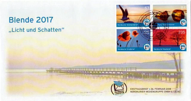 Deutsche Privatpos - Nordkurier - Blende 2017, offizieller Ersttagsbrief 2018