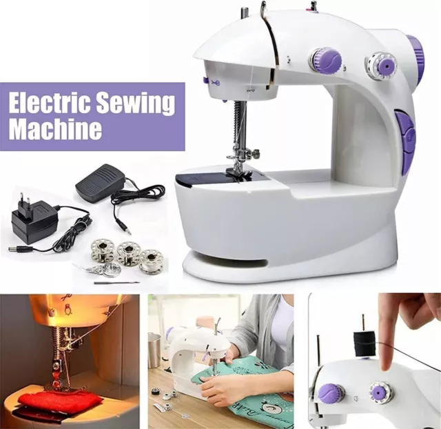 12 Stitches Electric Mini Sewing Machine Portable Pedal Household for Beginner B 2