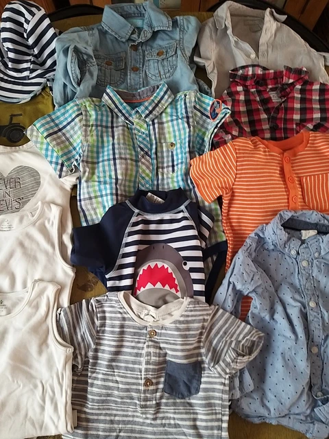 Baby Boy Blue Mixed Clothes Bundle Childs Age 9- 12 Months lot Of 15 Items