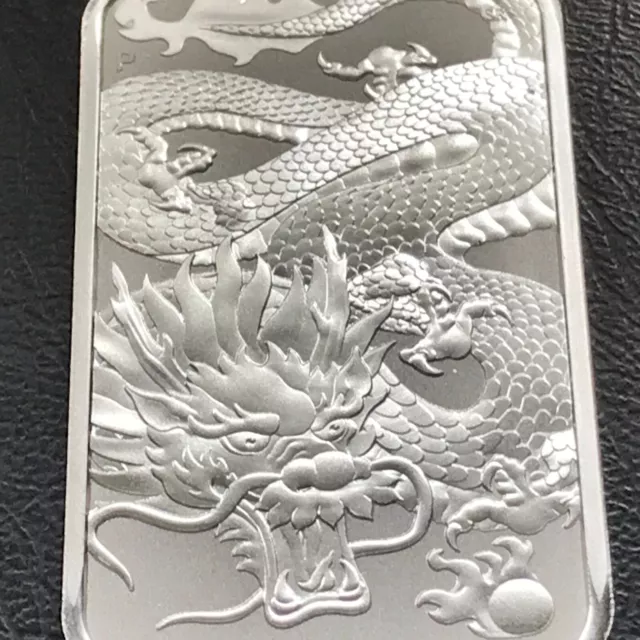 2022 1 oz Silver Australian Dragon Coin Bar $1 BU Mint In Tube