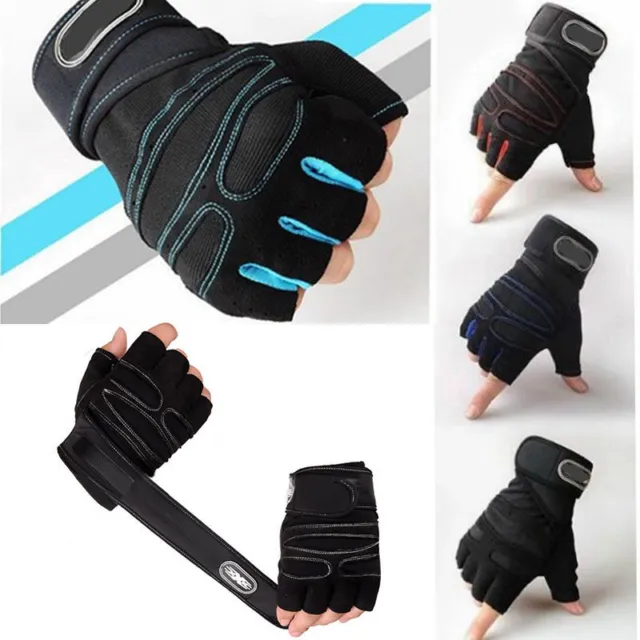 Men Weight Lifting Gym Gloves Workout Wrist Wrap Sport Exercise Training Fitness