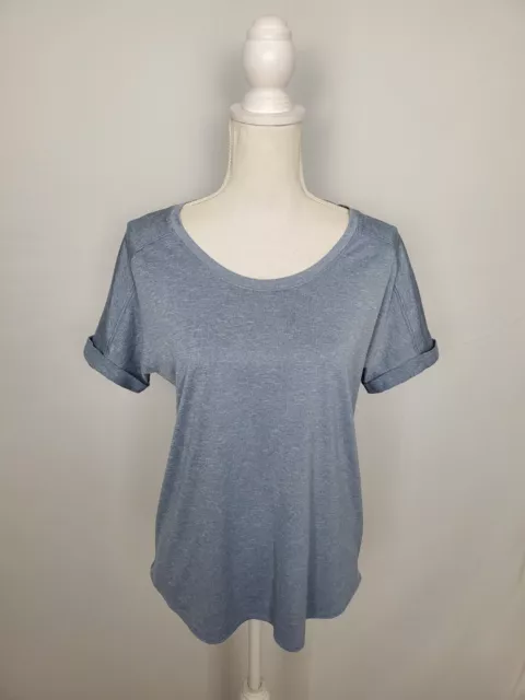 Columbia Omni-Wick Gray Blue Short Cuffed Sleeve T-Shirt Women's Size Medium