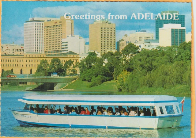 Popyeye On River Torrens City Skyline Adelaide S.a Castle Postcard