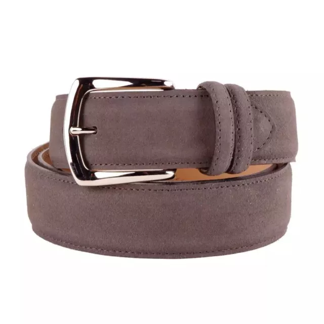 Made IN Italy Gris Peau de Veau Homme Ceinture Authentic