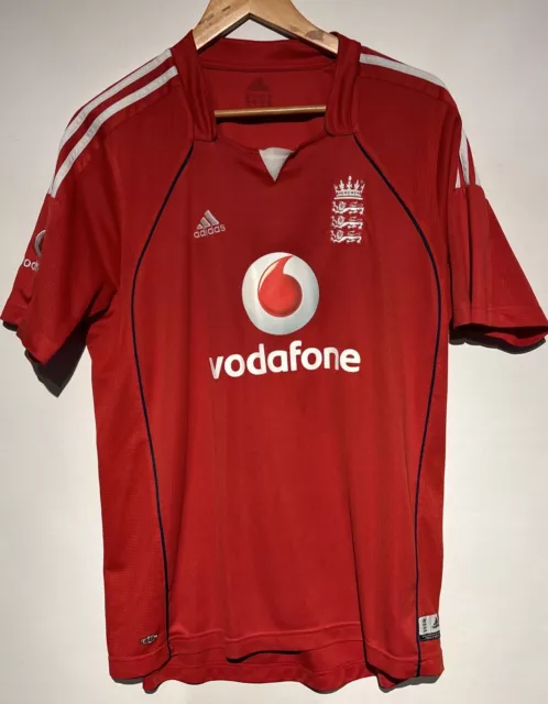 Adidas England Cricket Shirt 2008 Adults Size L Large Red