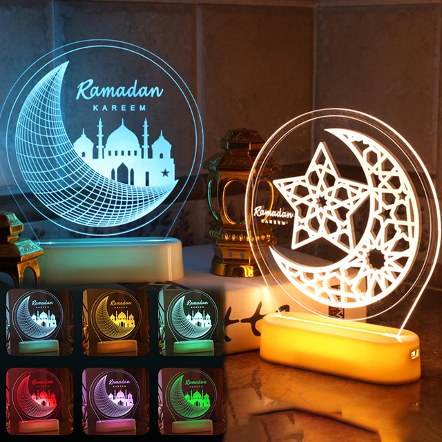 EID LED MUBARAK Night Light Ramadan Lamps Muslim Islamic Table Decor ...