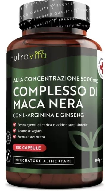 Maca Nera Peruviana Capsule Integratore Sessuale Stimolante Potenza Uomo XXL 180