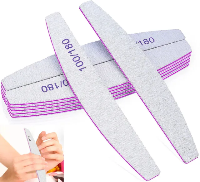 5PCS Professional Nail Files Double Sided Emery (100/180 Grit) Styling Tools