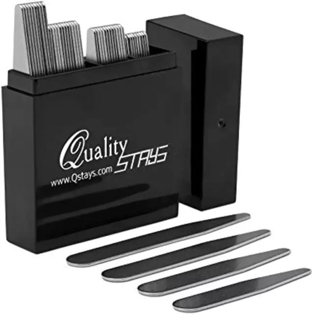 44 Metal Collar Stays - 4 Sizes in a Box for Men (Mix)