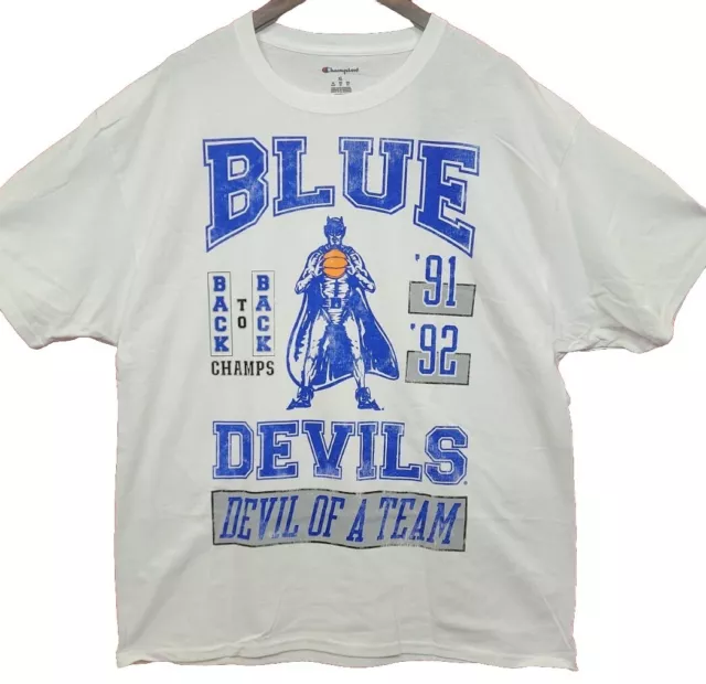 Duke Blue Devils Basketball Shirt 1991 1992 Ncaa Champions Retro Vtg Men Xl Nwt