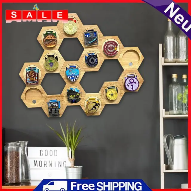 Honeycomb Combination Medal Display Stand Hexagonal Wooden Medal HANGer