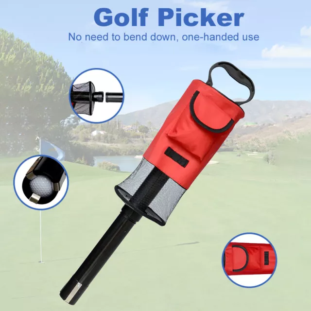 Golf Ball Picker pick up Putter Holder Retriever Storage Carry Bag Collector AU