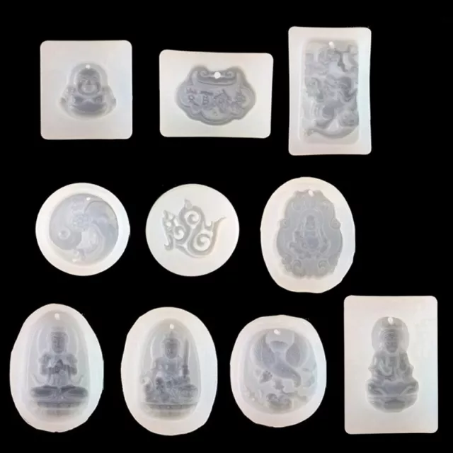 10 Styles Chinese Traditional Amulet Silicone Mold Handmade Guanyin Molds