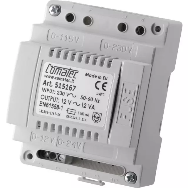 Comatec TRAFO 12VA 12V Hutschienen-Netzteil (DIN-Rail) 12 V/AC 1 A 12 VA Inhalt