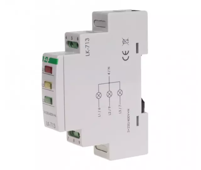 F&F LK-713K Leuchtmelder Signalleuchte Drei 3 Phasen Kontrolle Überwachung LED 2