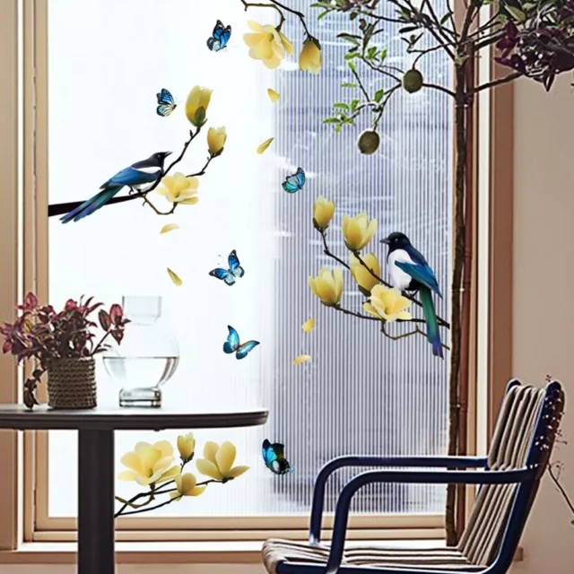 Window Film Static Cling Bird Tree Branch Glass Sticker Self Adhesive Decorative