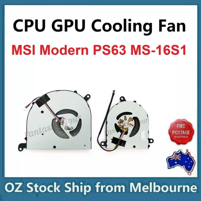 CPU GPU Cooling Fan for MSI Modern PS63 8RC 8RD 8RDS 8SC 8M 8MO MS-16S1 MS-16S2