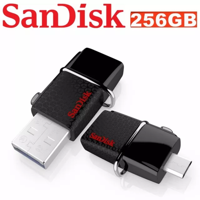 Micro USB Drive 256GB SanDisk OTG Ultra Dual USB3.0 Android Flash Memory Stick