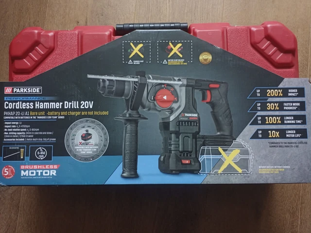 PARKSIDE PERFORMANCE 20V Cordless Battery SDS Hammer Drill Impact