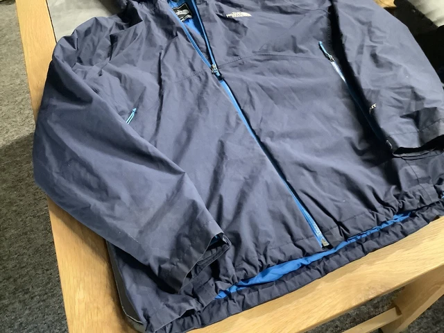 the north face mens hyvent blue rain coat waterproof jacket L with hood 4