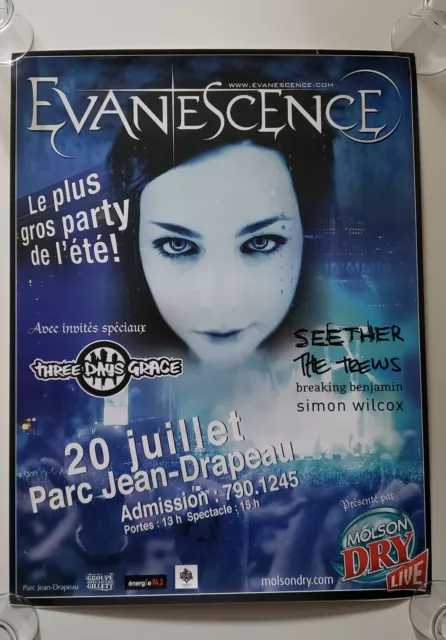 Evanescence July 20 2004 Montreal WORLD DOMINATION TOUR Concert Promo Poster