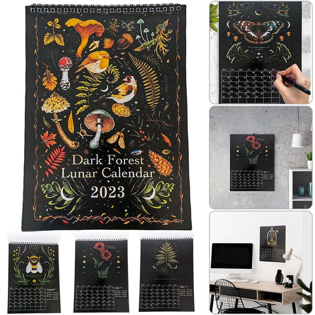 DARK FOREST LUNAR Calendar 2023 Wall Calendar Monthly Colorful Wall
