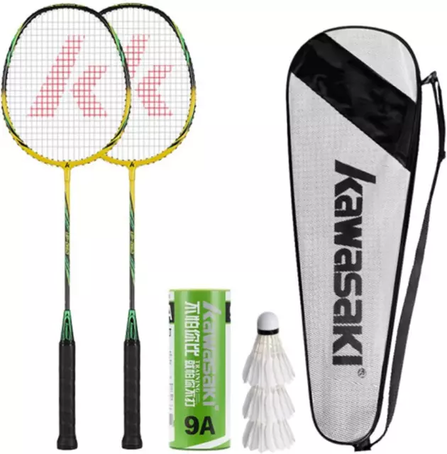 Kawasaki 1 Pair of Integrated Badminton Racket Professional Composite Badmint...