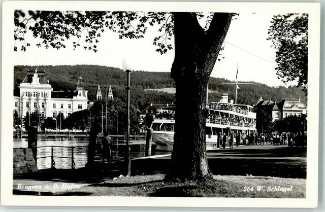 39502902 - Bregenz Hafen mit Bodenseedampfer und Postamt Bregenz, Bezirk