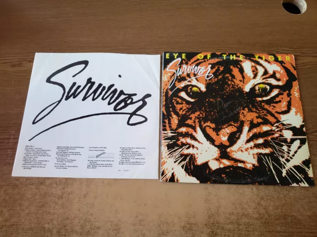 DAVE BICKLER SIGNED/VALIDATED 1980s EXCELLENT Survivor Eye Of The Tiger LP33