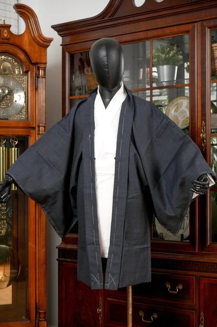 Dear Vanilla Japanese Silk Haori Jacket Men's Kimono Authentic Japan Vintage