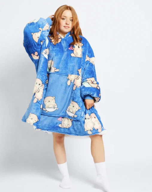 GENUINE OODIE OTTER Blue Adult Hoodie Blanket Unisex Brand New